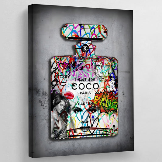 Pop Art Chanel Wall Art - Luxury Art Canvas