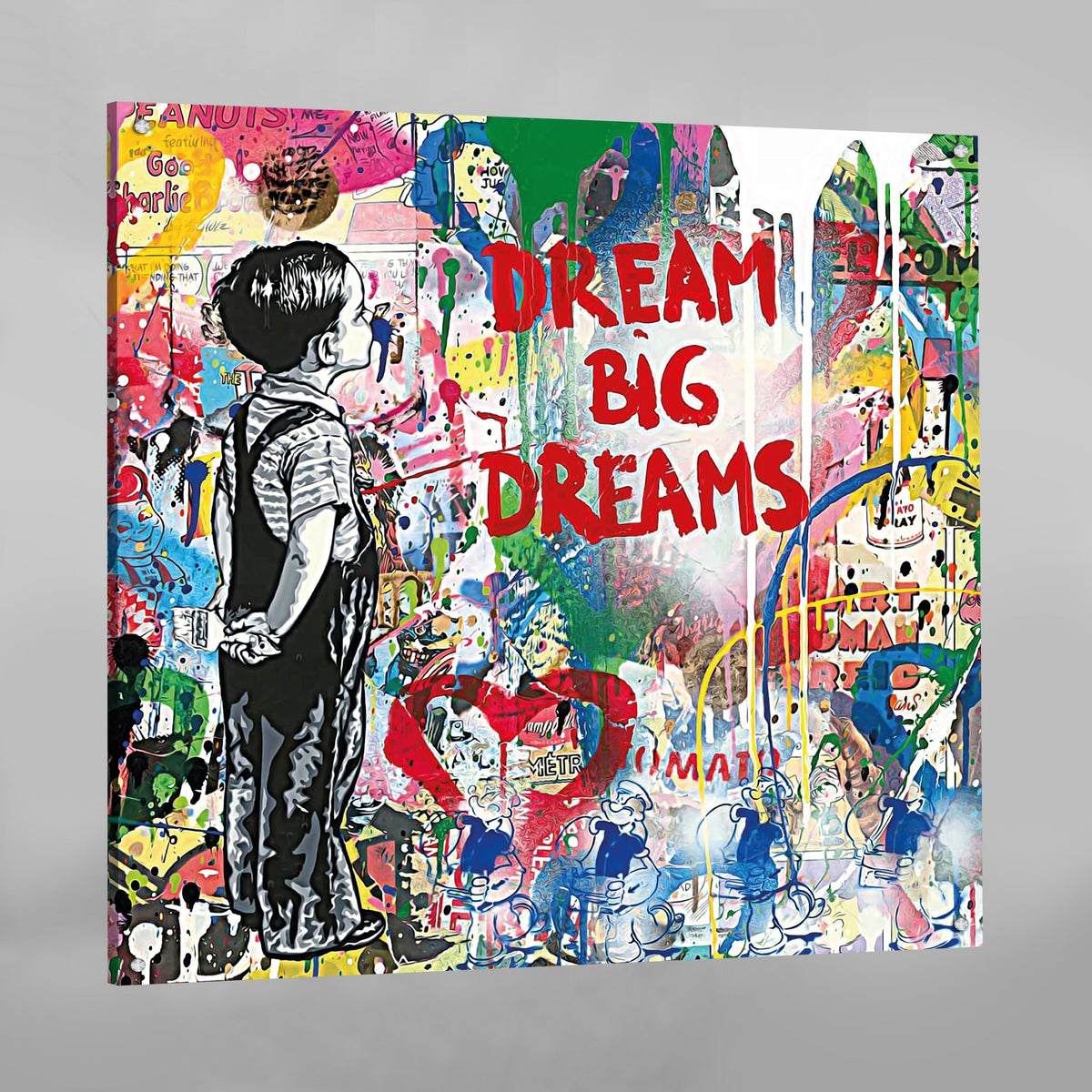 Buy Art Street Stretched Canvas Pop Art Duck Money Graffiti Street Painting 16X22 In - Wall Art for Unisex 38815957