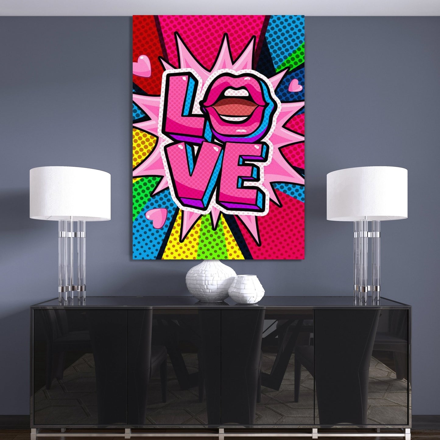 Pop Art Love Canvas - Luxury Art Canvas