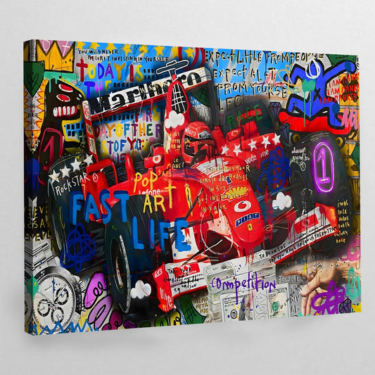 Racing Graffiti Wall Art - Luxury Art Canvas