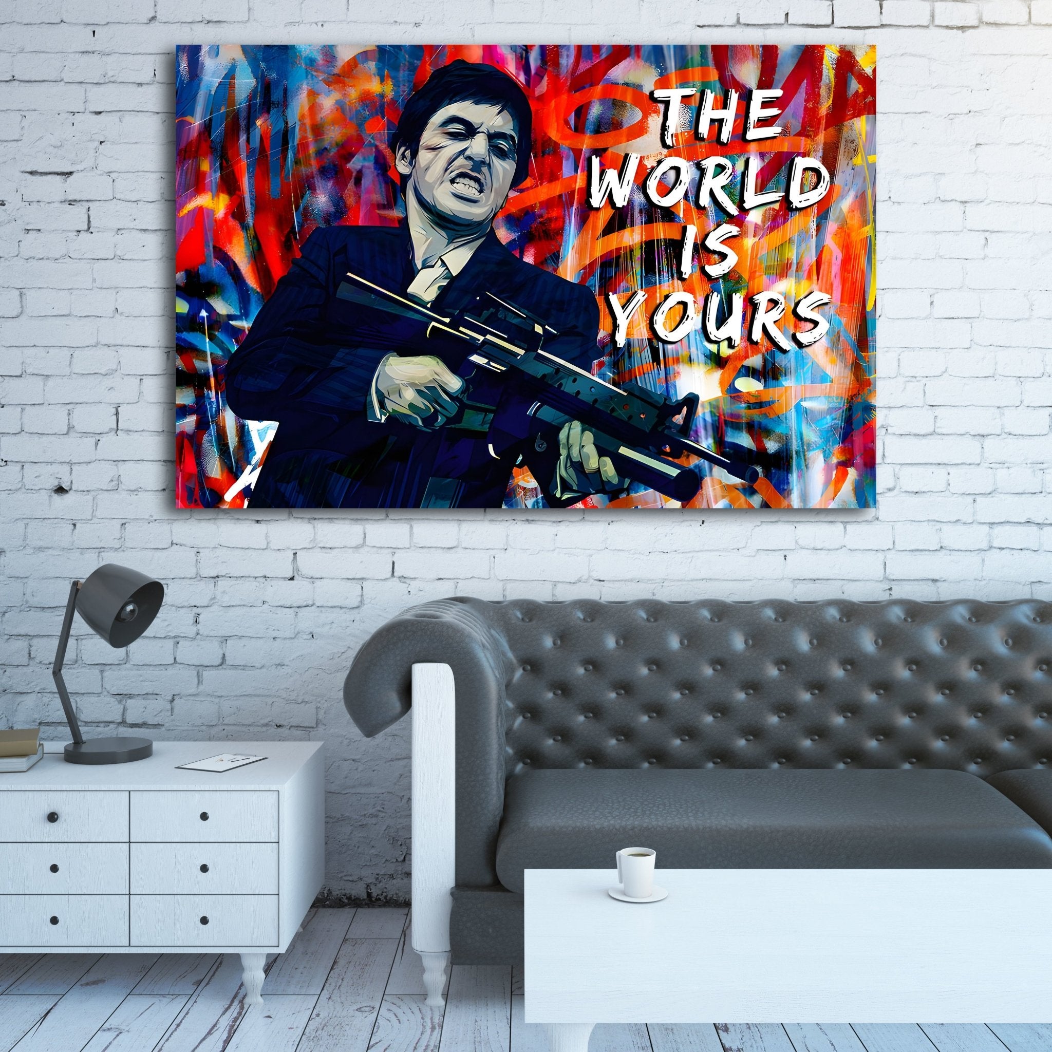 Scarface The World Is Yours Canvas Print, Hypebeast Canvas, deals Hip Hop Canvas Art, Urban Wall Art, Pop Art Canvas, Motivational Canvas Art