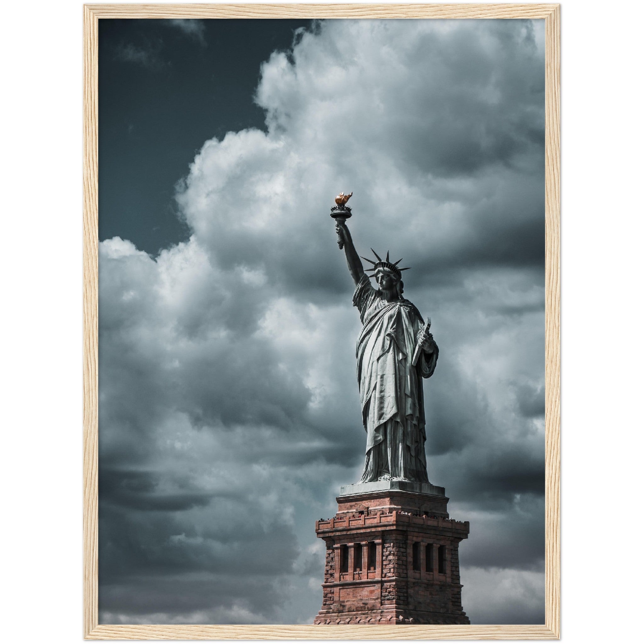 Statue of Liberty Clouds Wall Art - Luxury Art Canvas