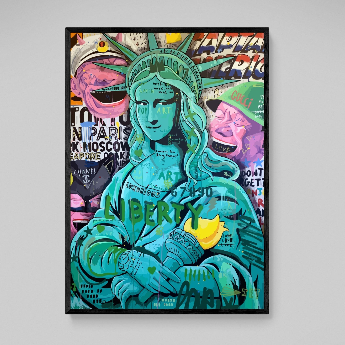 Statue Of Liberty Graffiti Wall Art - Luxury Art Canvas