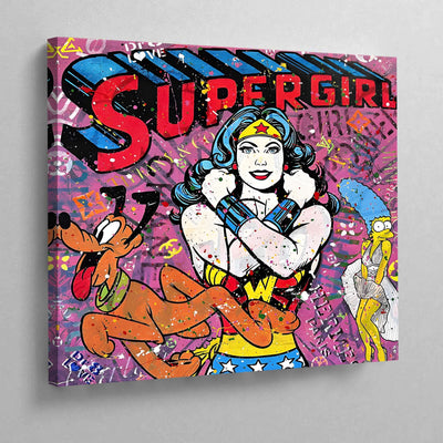 Supergirl Pop Art Canvas - Luxury Art Canvas