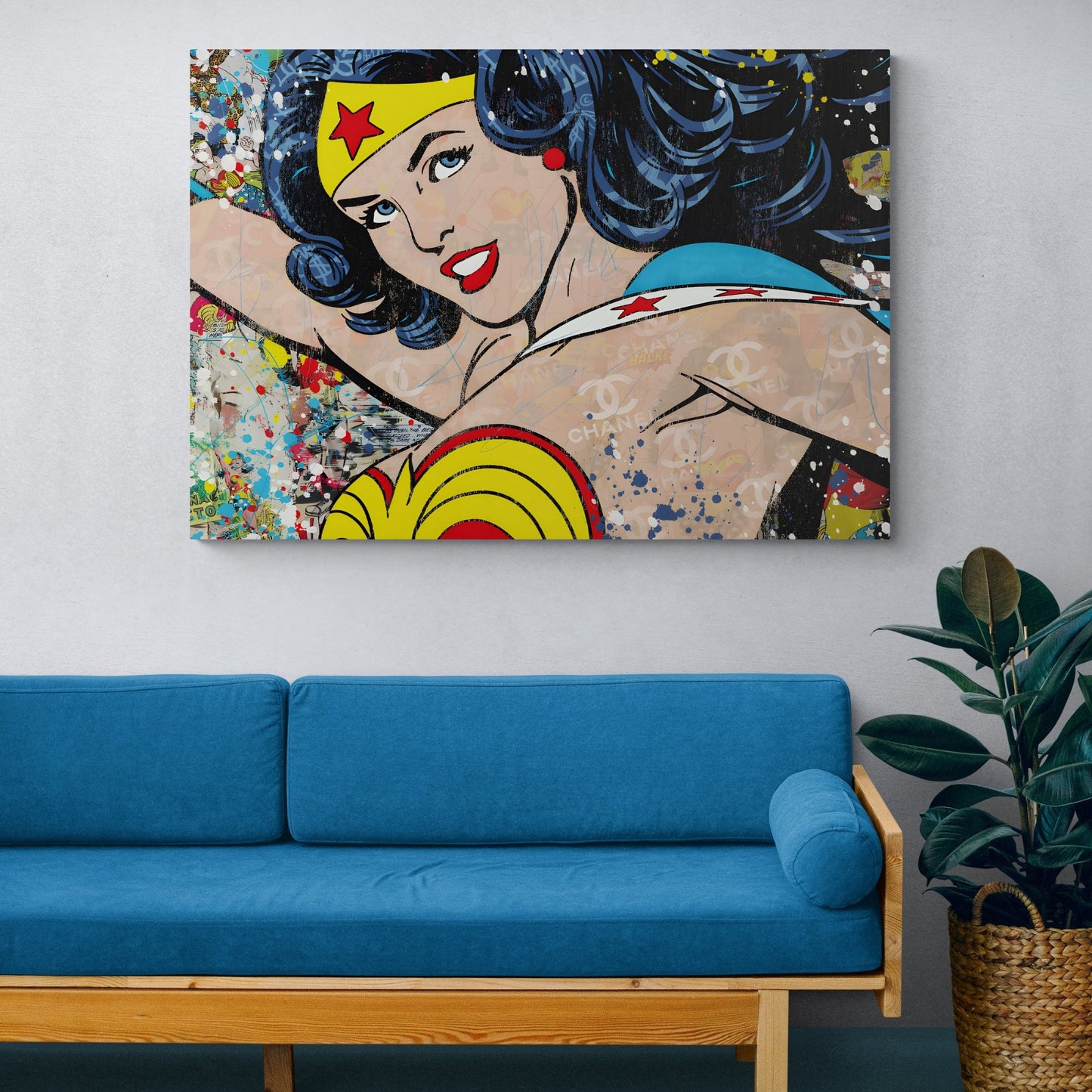 Superhero Woman Pop Art Canvas - Luxury Art Canvas