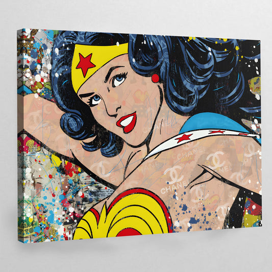 Superhero Woman Pop Art Canvas - Luxury Art Canvas