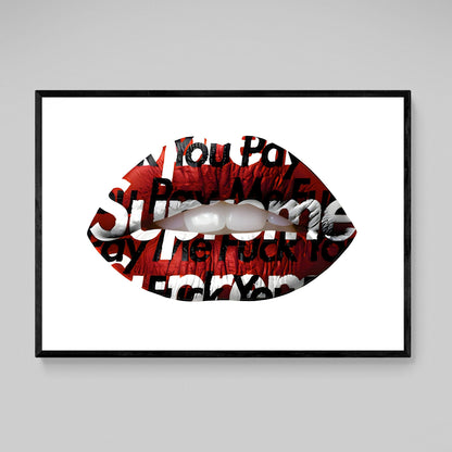 Supreme Lips Wall Art - Luxury Art Canvas