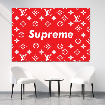 Supreme X Louis Vuitton Red Box Logo Poster