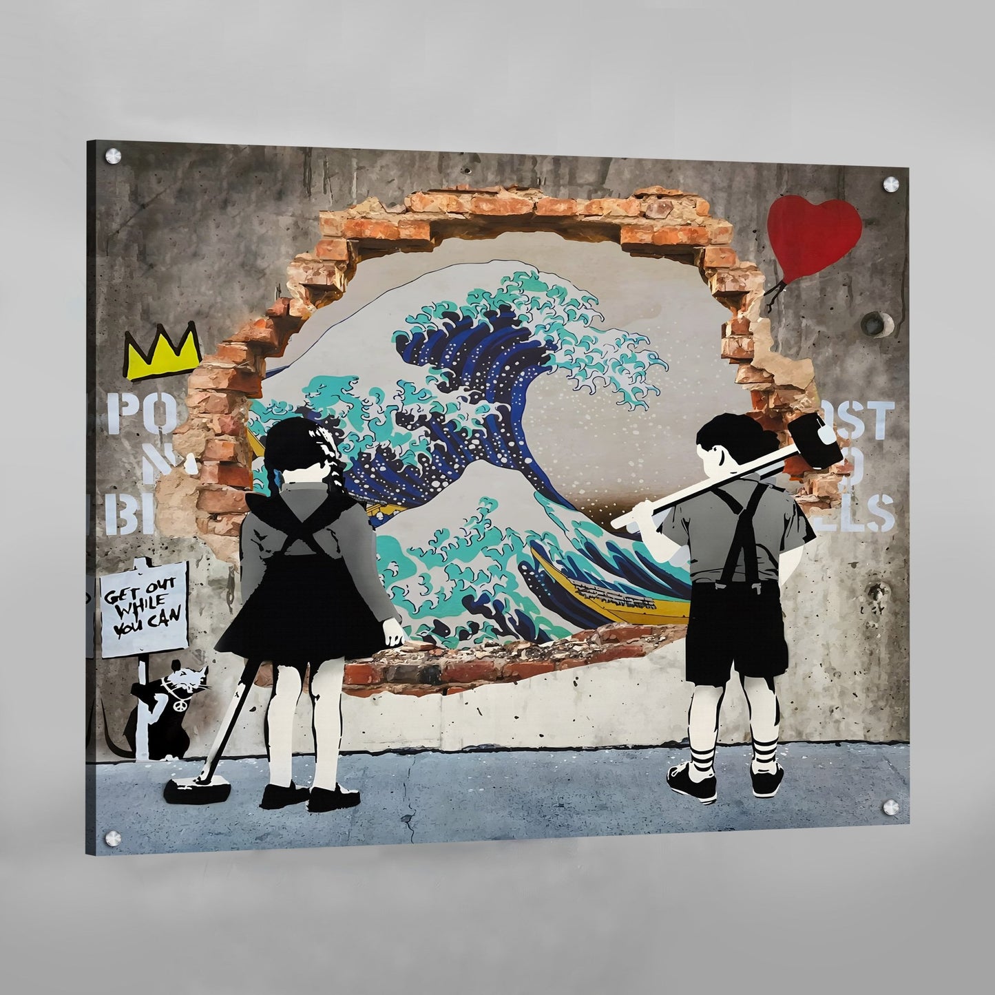 The Great Wave Graffiti Wall Art - Luxury Art Canvas