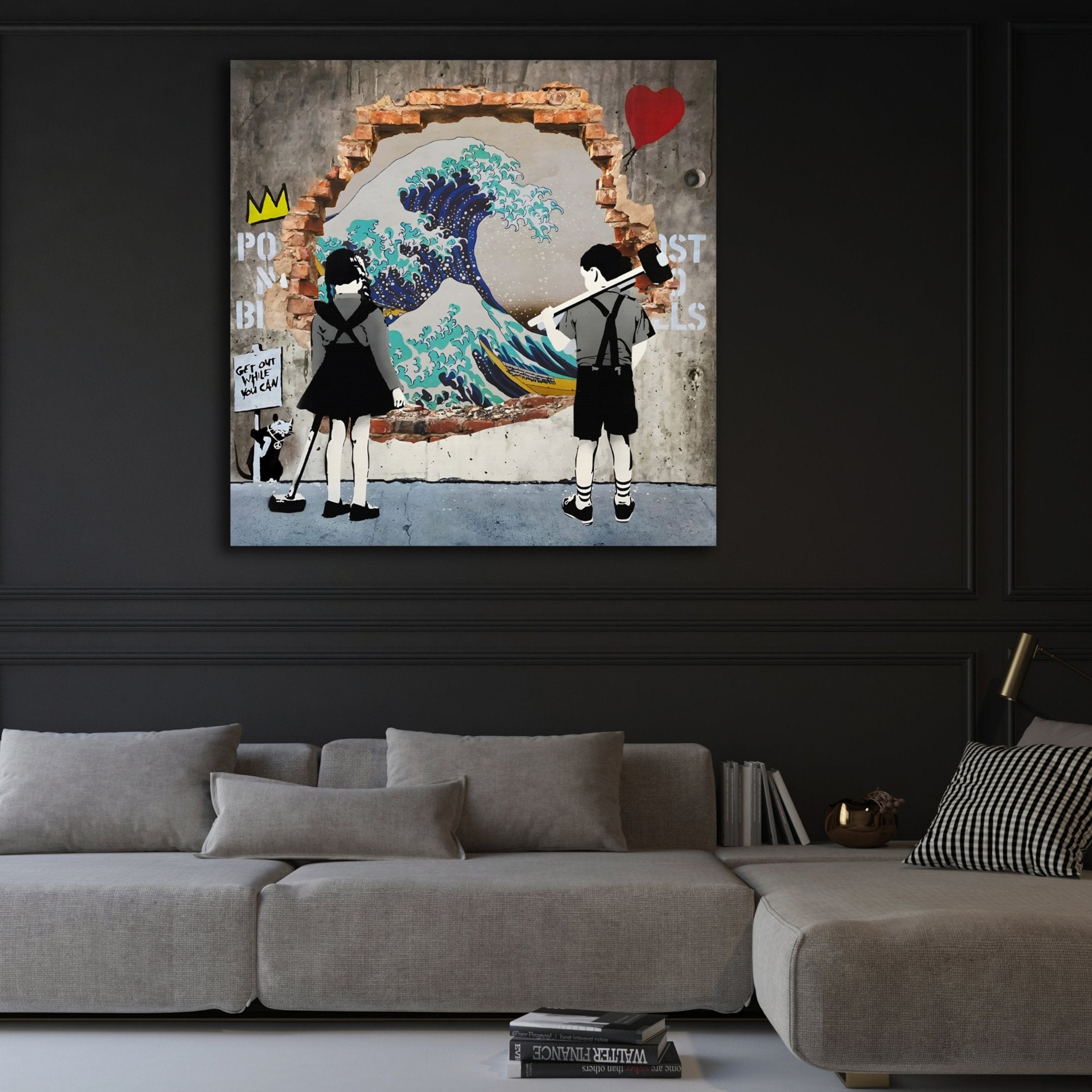 The Great Wave Graffiti Wall Art - Luxury Art Canvas