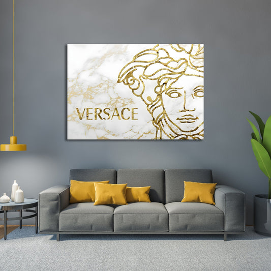 VERSACE PRINT ON STRETCHED CANVAS PRINTS WALL DECOR HOME GLAMOUR ELEGANT  FASHION