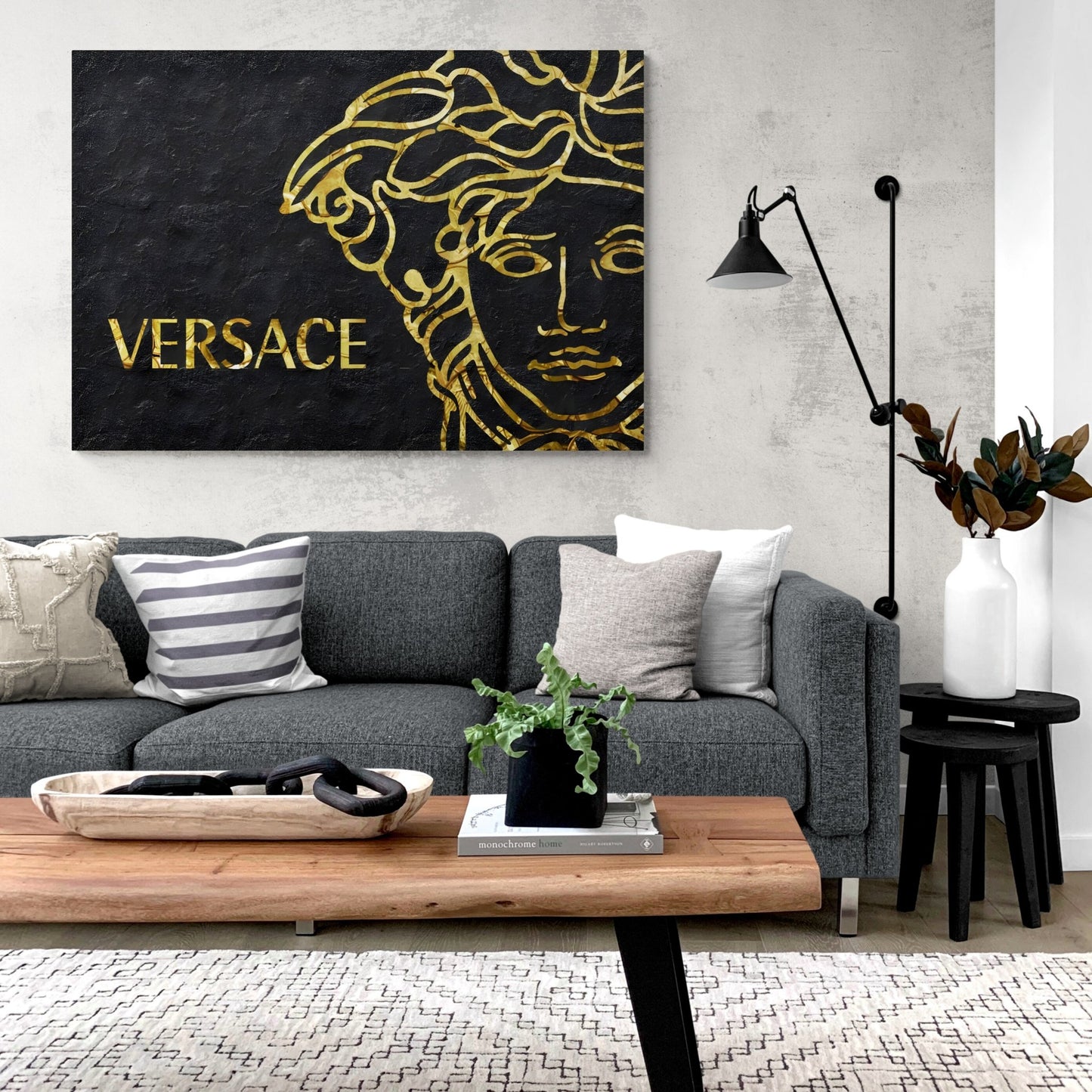 Versace Designer Brand on Vintage Background A4 Poster Print Décor Gift  Wall Art