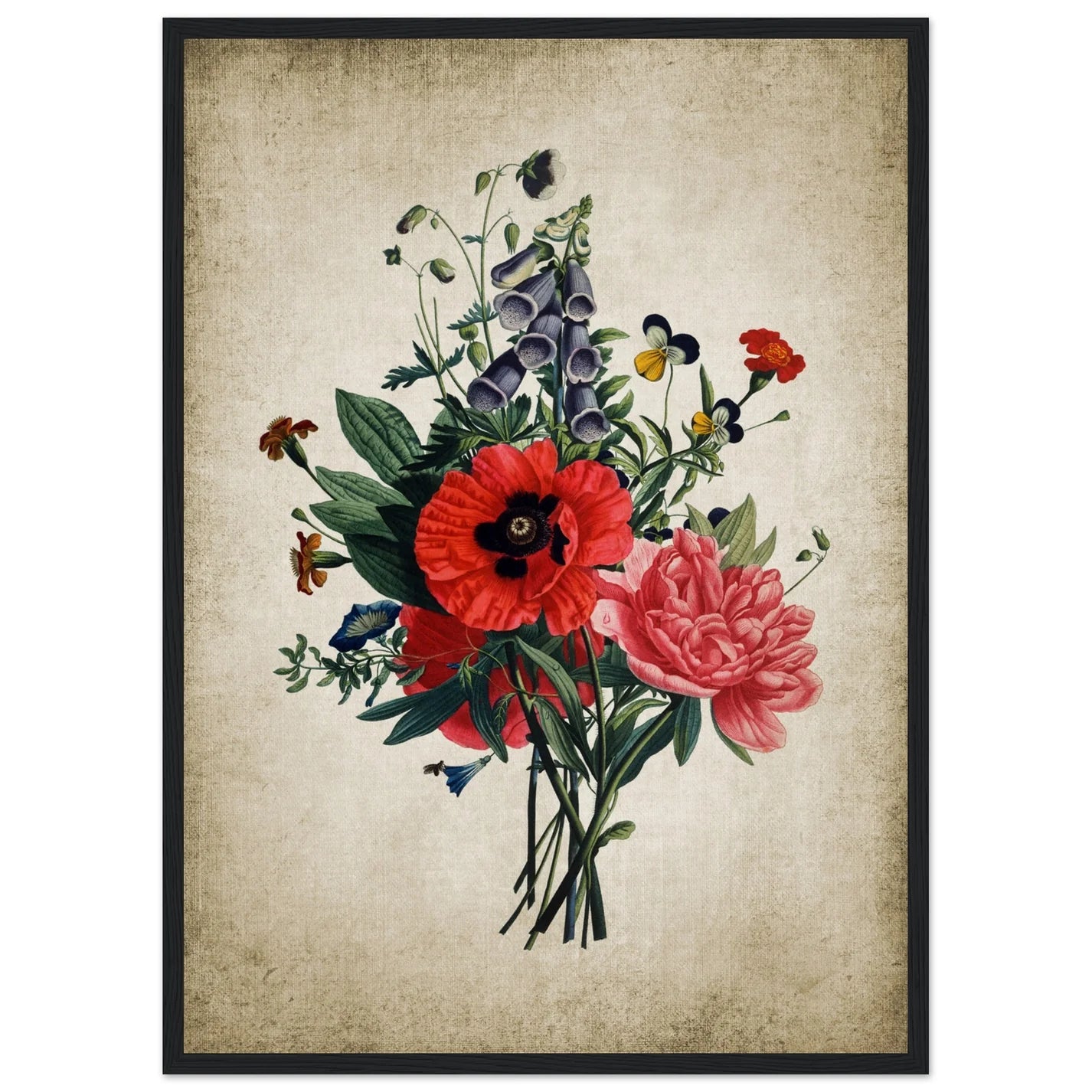 Vintage Floral Wall Art - Luxury Art Canvas