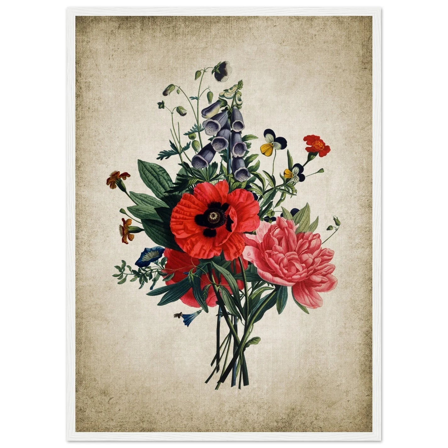 Vintage Floral Wall Art - Luxury Art Canvas