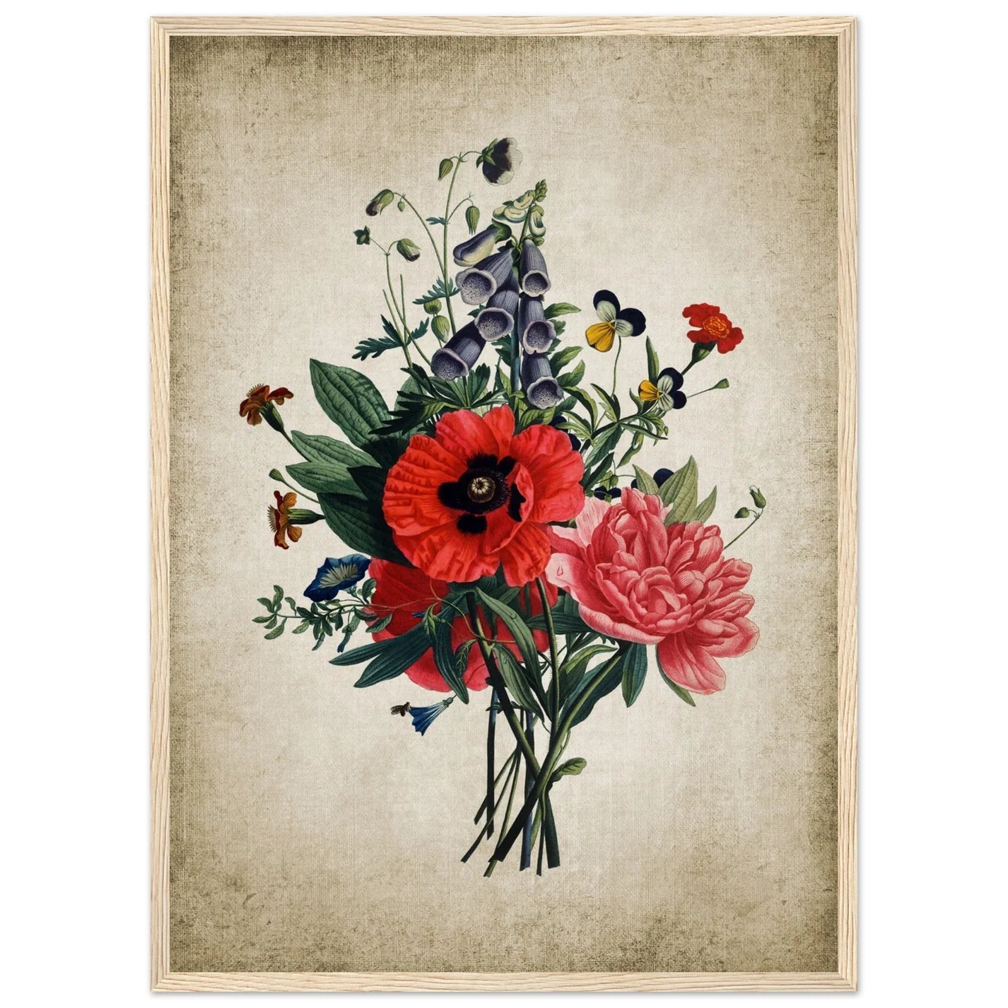 Vintage Floral Wall Art - Luxury Art Canvas