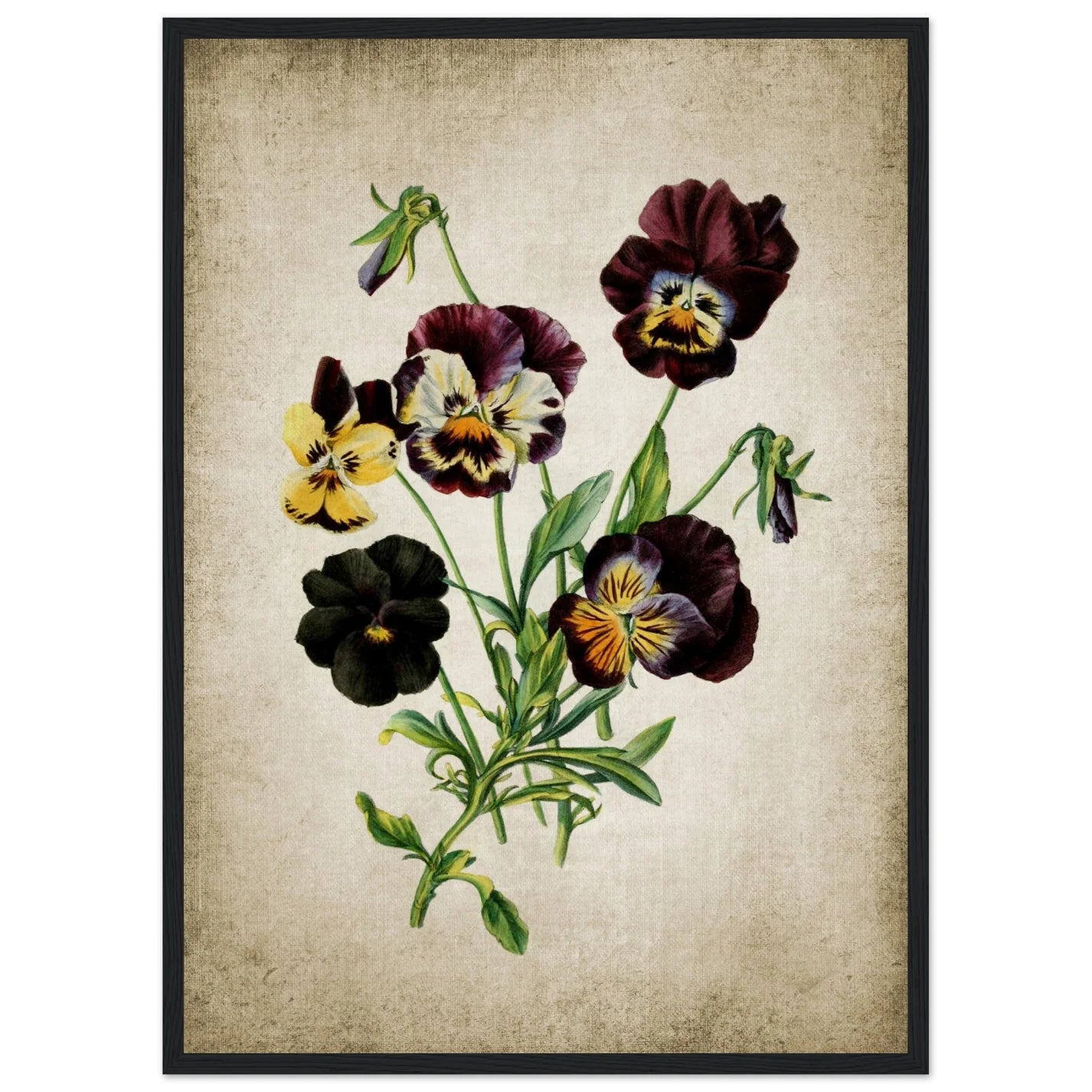 Vintage Flower Wall Art - Luxury Art Canvas