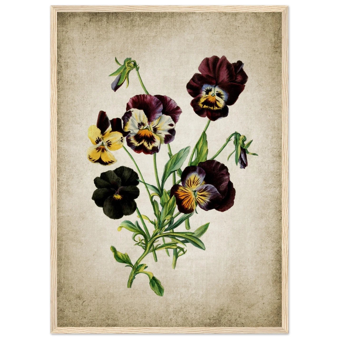 Vintage Flower Wall Art - Luxury Art Canvas