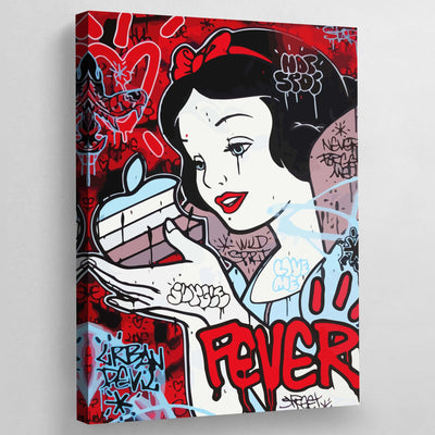 White Snow Graffiti Wall Art - Luxury Art Canvas