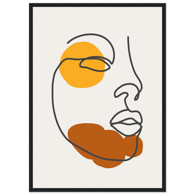 Women Face Brown Minimalist Wall Art - Luxury Art Canvas