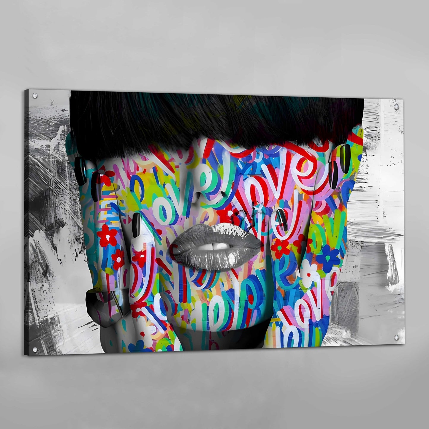 Women Face Graffiti Wall Art - Luxury Art Canvas