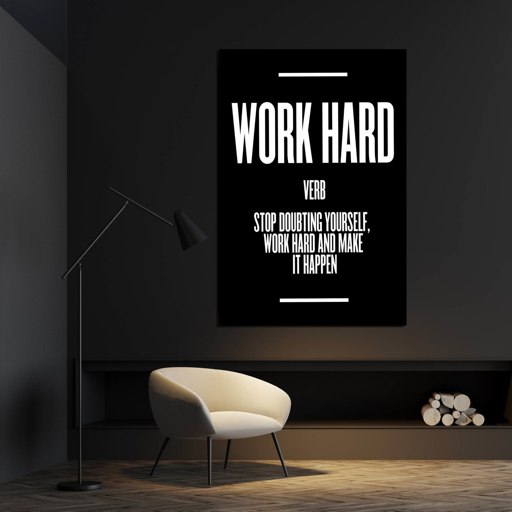 Work Hard Wall Art - Luxury Art Canvas