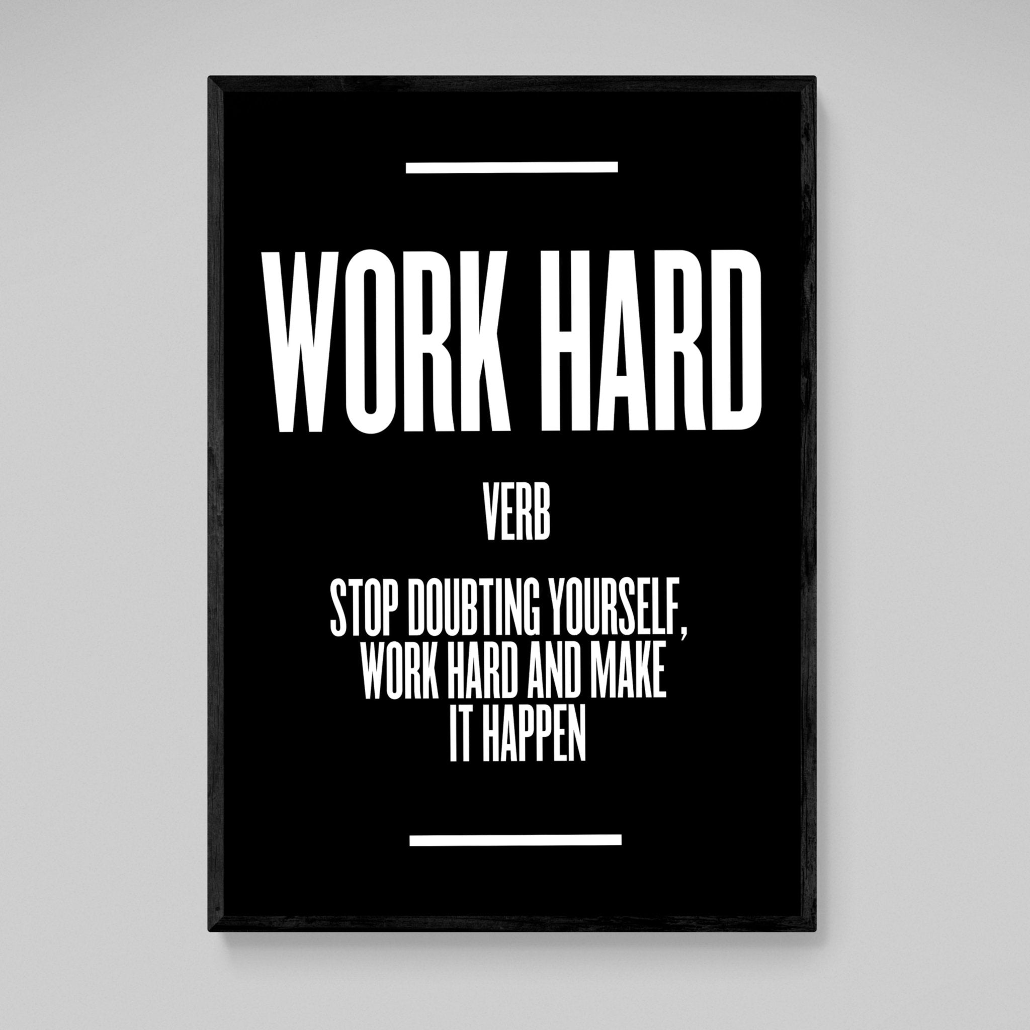 Work Hard Wall Art - Luxury Art Canvas