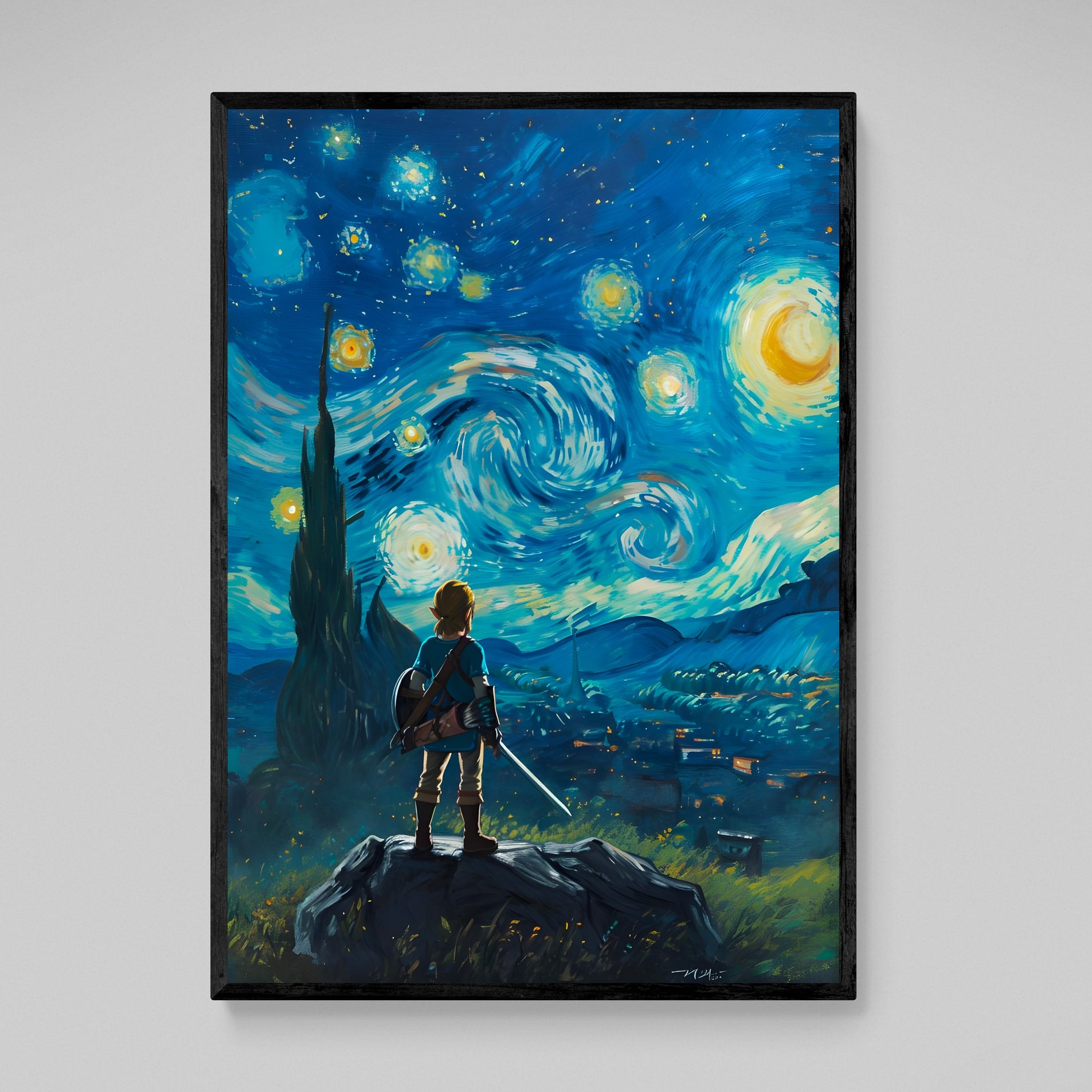 Zeld Starry Night Anime Wall Art - Luxury Art Canvas
